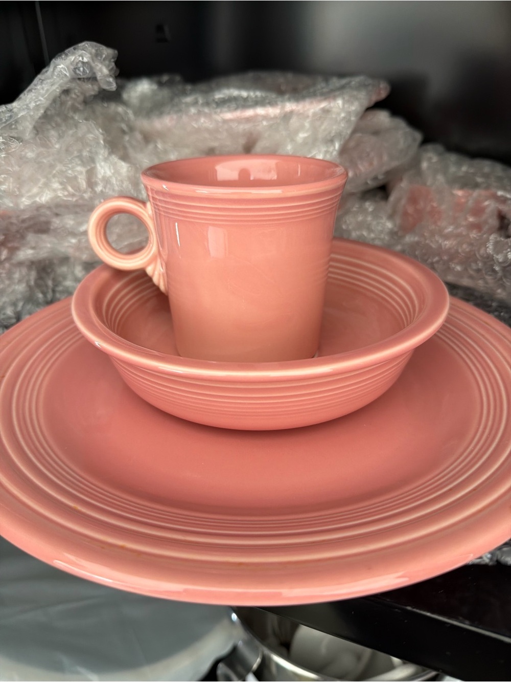 Fiesta Ware Vintage lot pink/Peach dishes